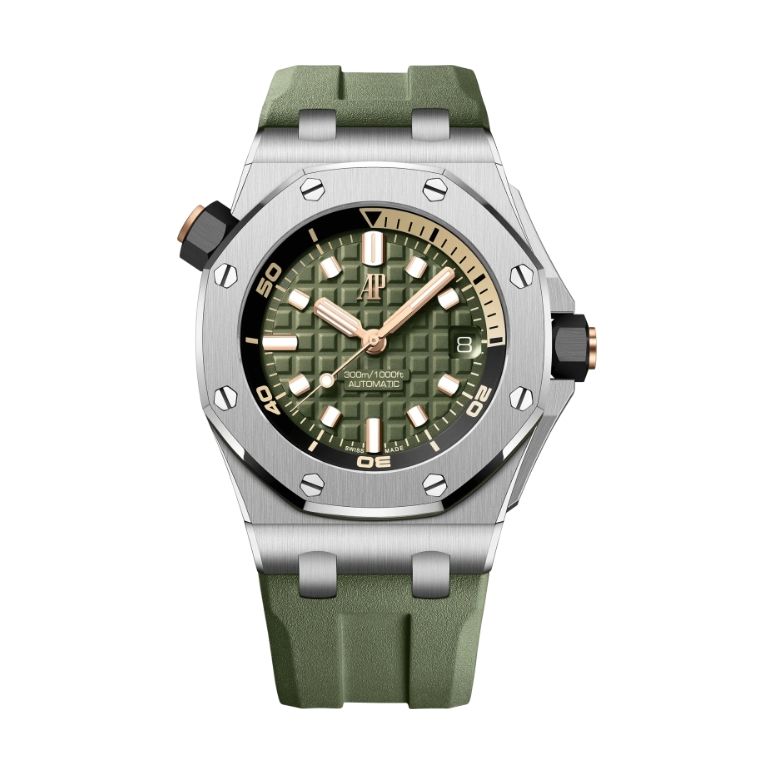 2025 Brand New Audemars Piguet - 15720ST.OO.A052CA.01 Royal Oak Offshore Diver Stainless Steel / Green