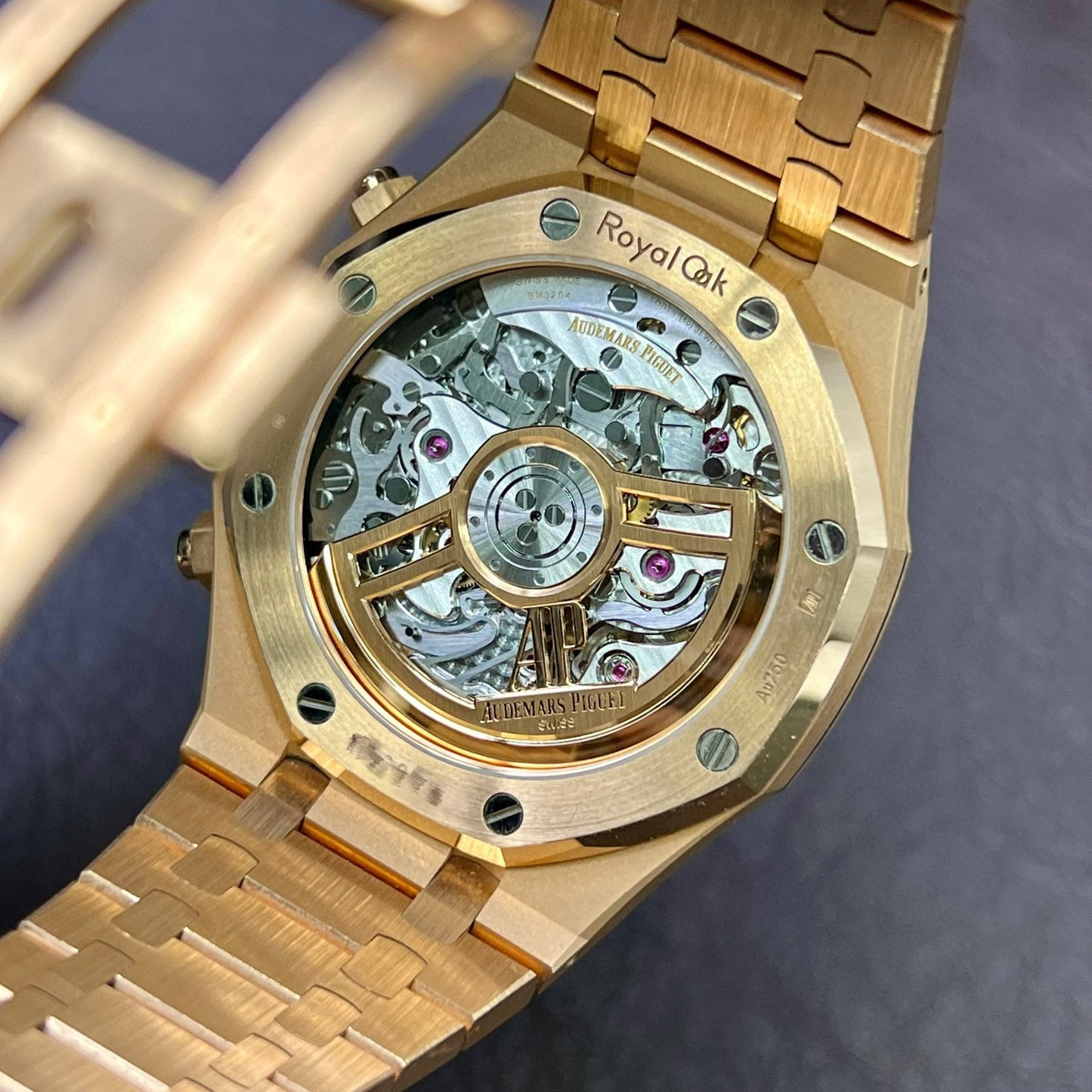 2024 Like New Audemars Piguet - 26240OR.OO.1320OR.05 Royal Oak Chronograph 41 Pink Gold / Blue