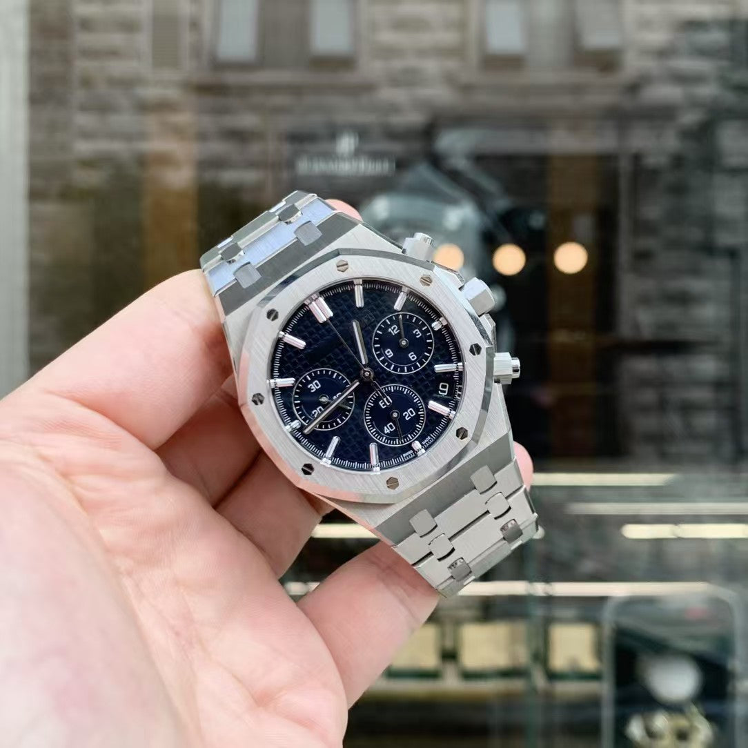 2022 Pre-owned Audemars Piguet - 26240ST.OO.1320ST.01 Royal Oak Chronograph 41 Stainless Steel / Blue / 50th Anniversary