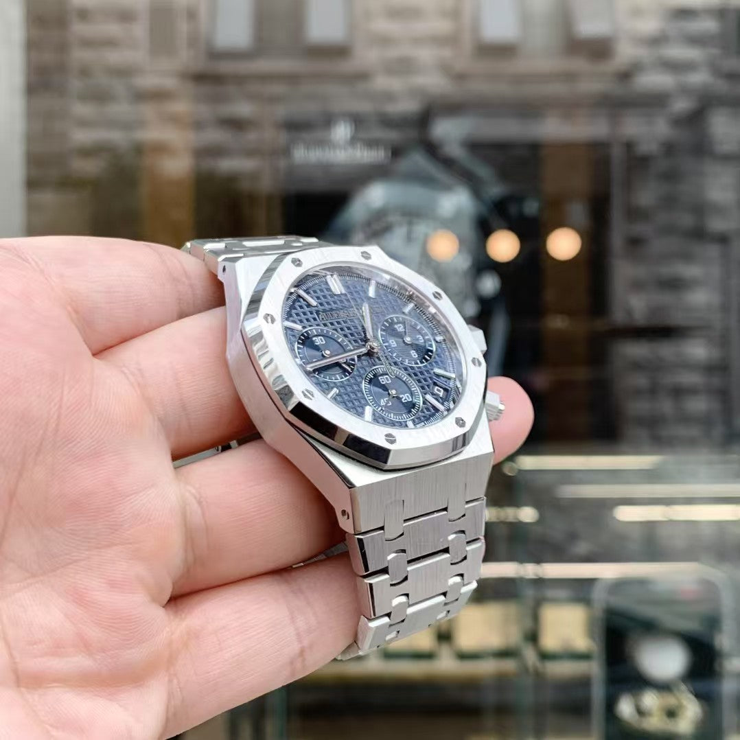 2022 Pre-owned Audemars Piguet - 26240ST.OO.1320ST.01 Royal Oak Chronograph 41 Stainless Steel / Blue / 50th Anniversary