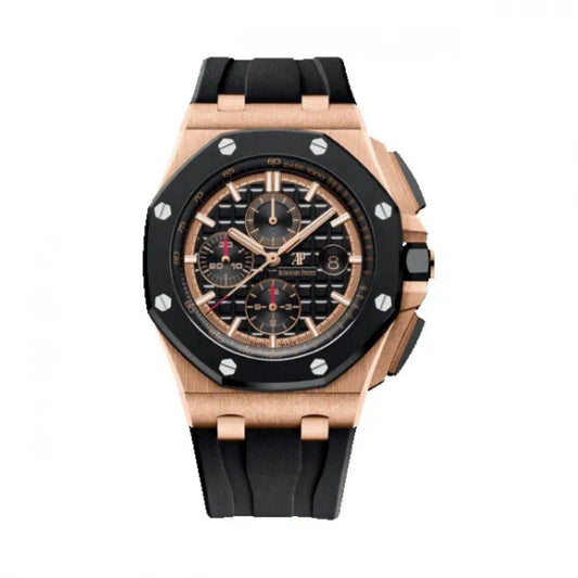 2018 Pre-owned Audemars Piguet - 26401RO.OO.A002CA.02 Royal Oak Offshore 42 Pink Gold / Ceramic / Black / Rubber