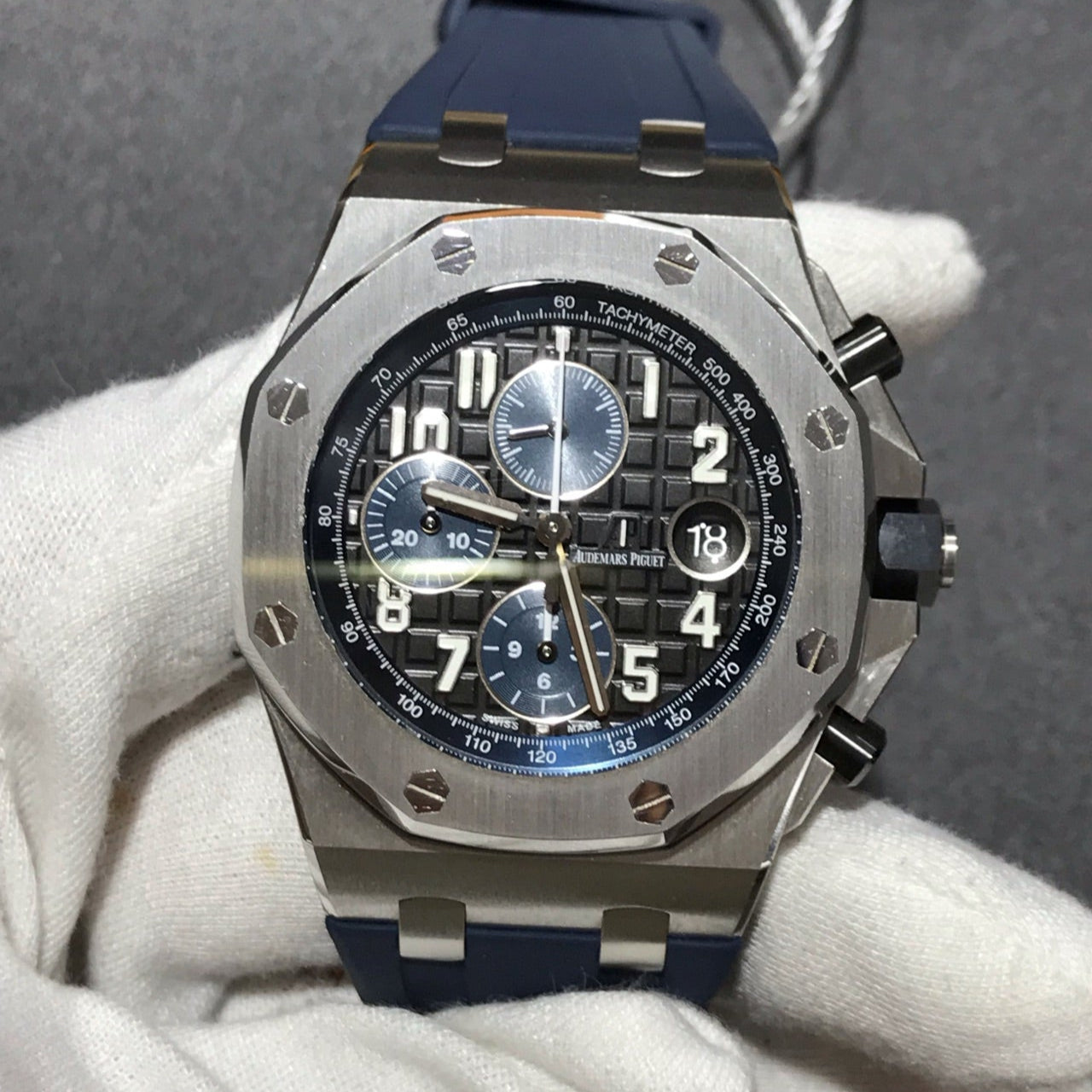 Watch ONLY Pre-owned Audemars Piguet - 26470ST.OO.A028CR.01 Royal Oak Offshore 26470 Stainless Steel / Black / Alligator
