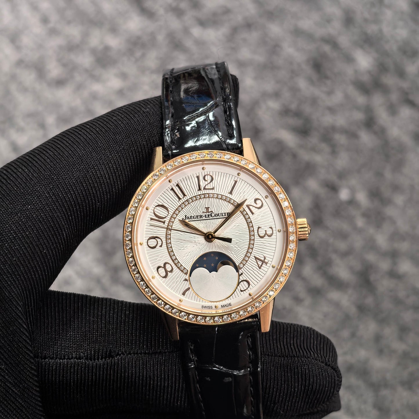 2019 Pre-owned Jaeger-LeCoultre - Q3572430 Rendez-Vous Moon Medium Pink Gold / Diamond / Silver