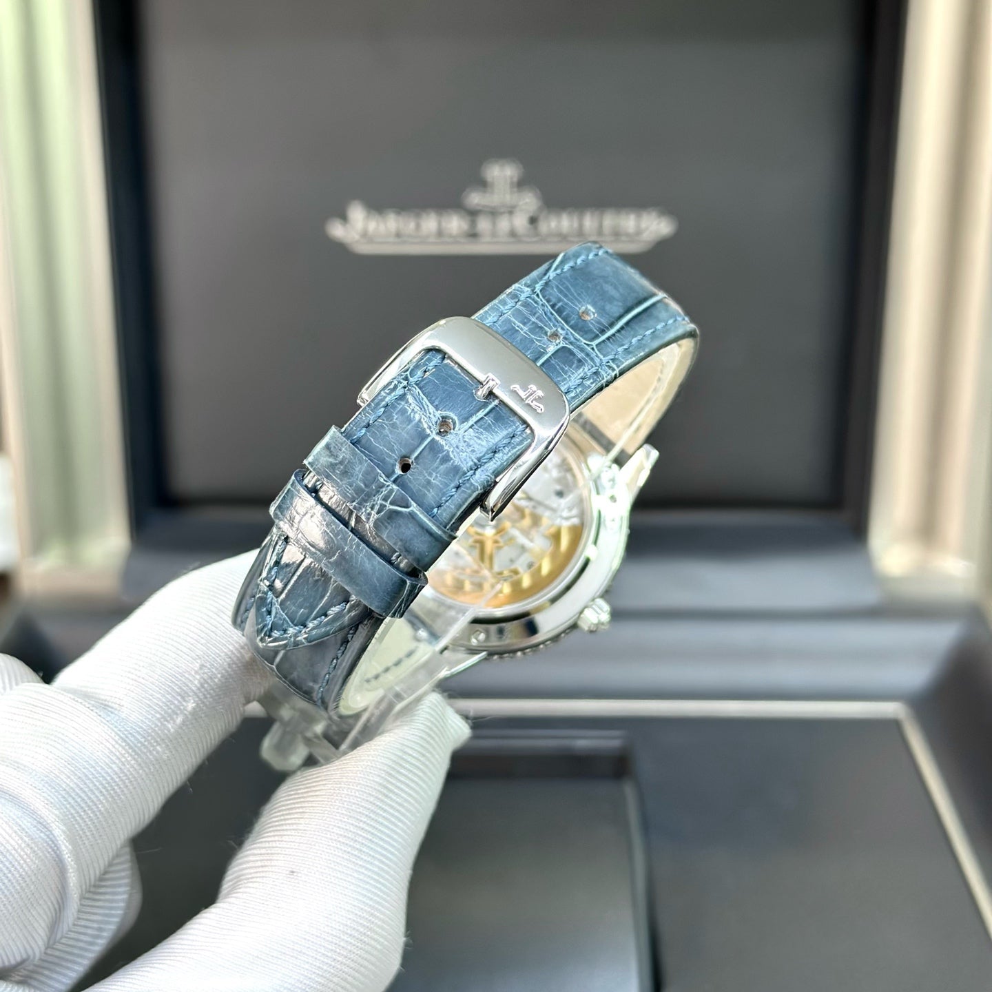 Unknow Pre-owned Jaeger-LeCoultre - Q3523570 Rendez-Vous Dazzling Moon White Gold / MOP / Alligator