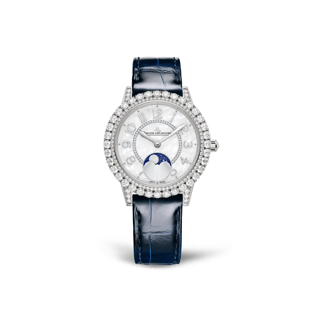 Unknow Pre-owned Jaeger-LeCoultre - Q3523570 Rendez-Vous Dazzling Moon White Gold / MOP / Alligator