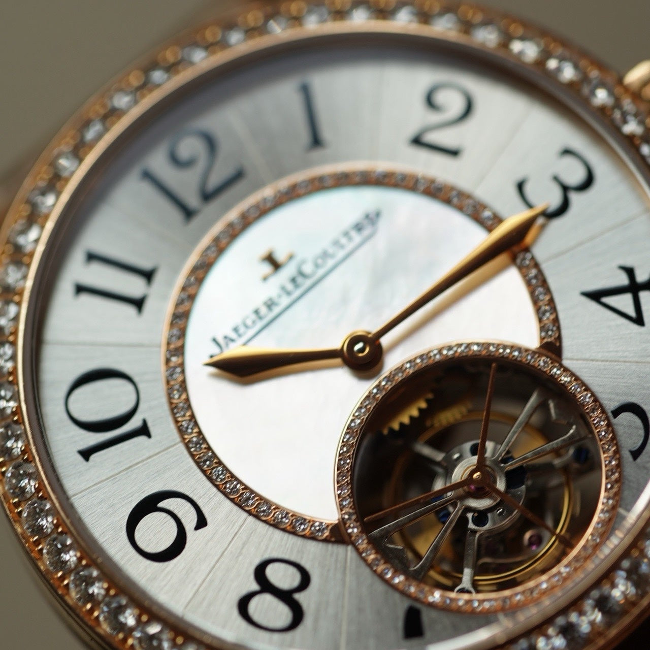 Watch ONLY  Pre-owned Jaeger-LeCoultre - Q3412410 Rendez-Vous Jewelery Tourbillon Pink Gold / MOP / Alligator