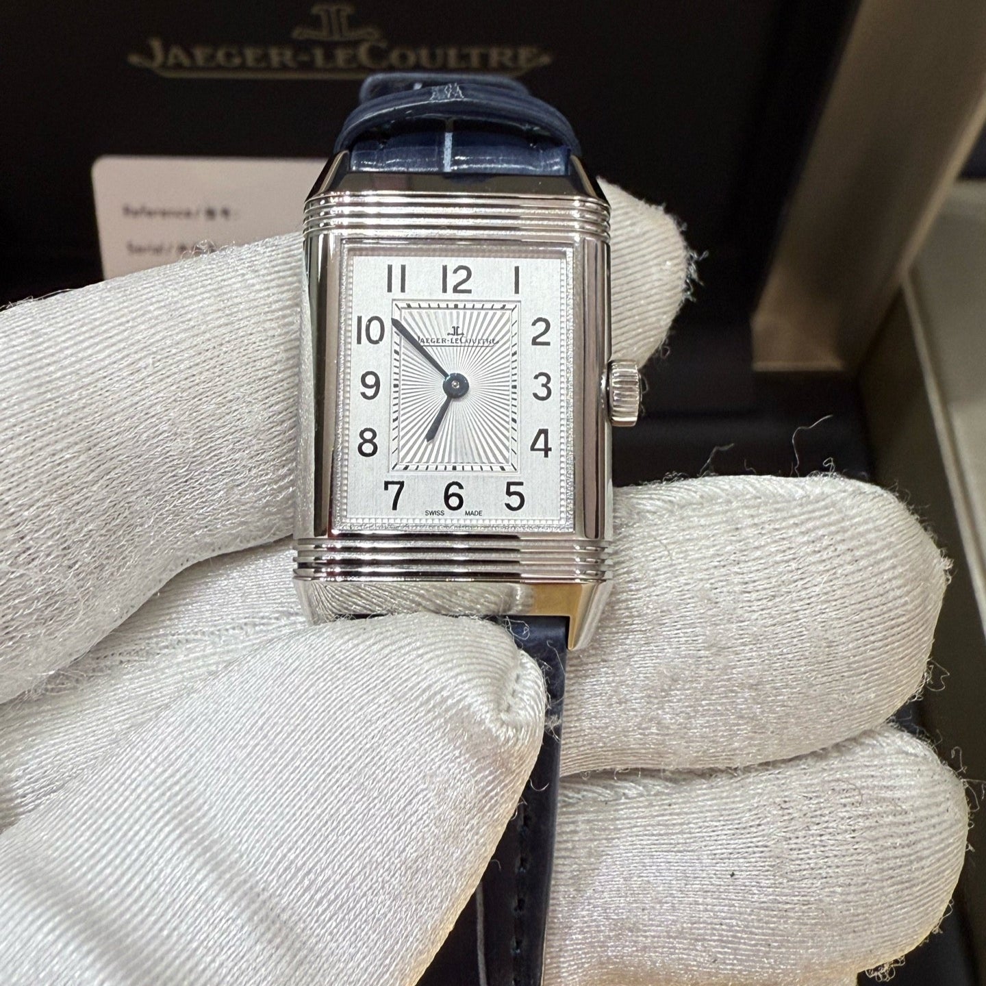 2021 Pre-owned Jaeger-LeCoultre - Q2668432 Reverso Classic Small Duetto Stainless Steel / Silver / Alligator