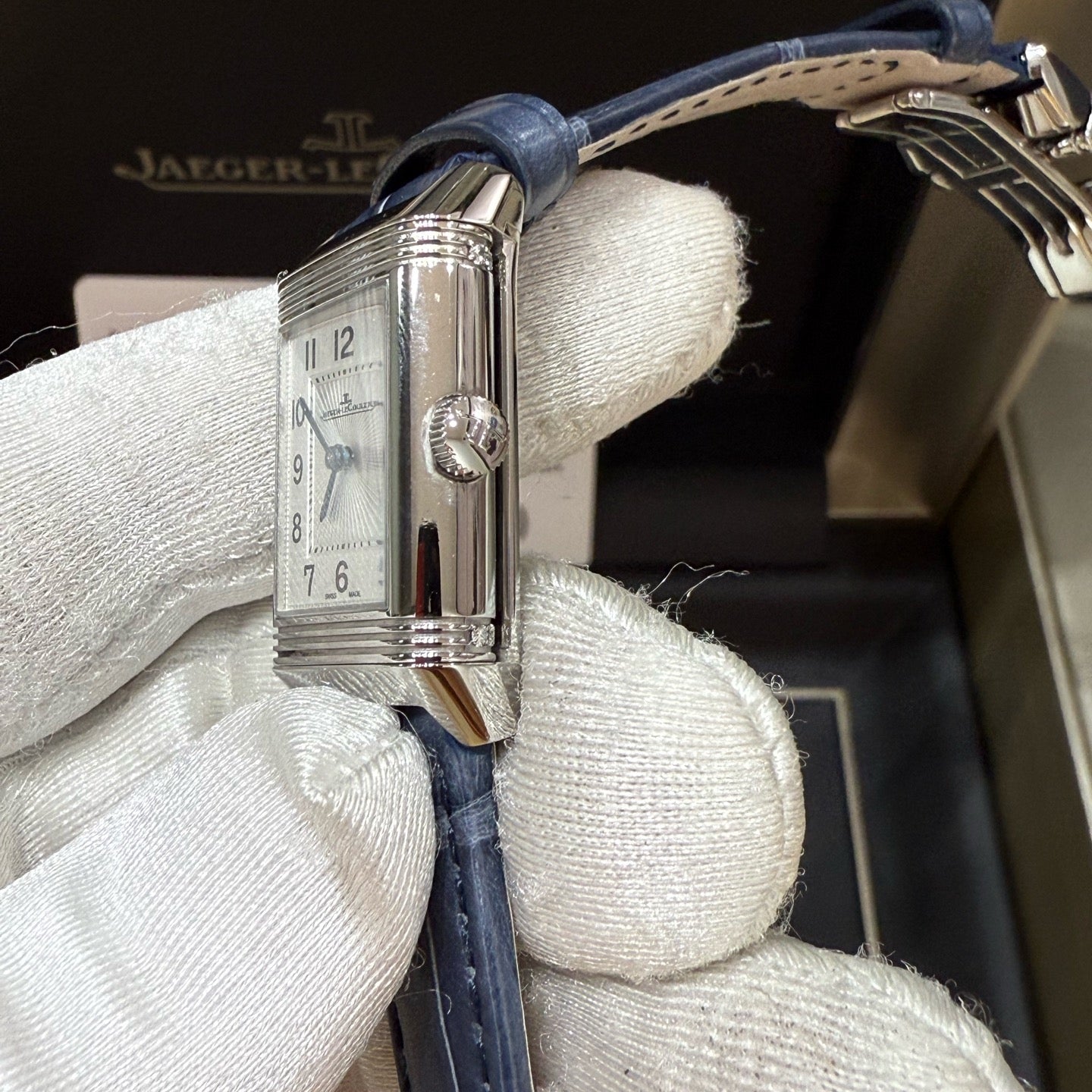 2021 Pre-owned Jaeger-LeCoultre - Q2668432 Reverso Classic Small Duetto Stainless Steel / Silver / Alligator