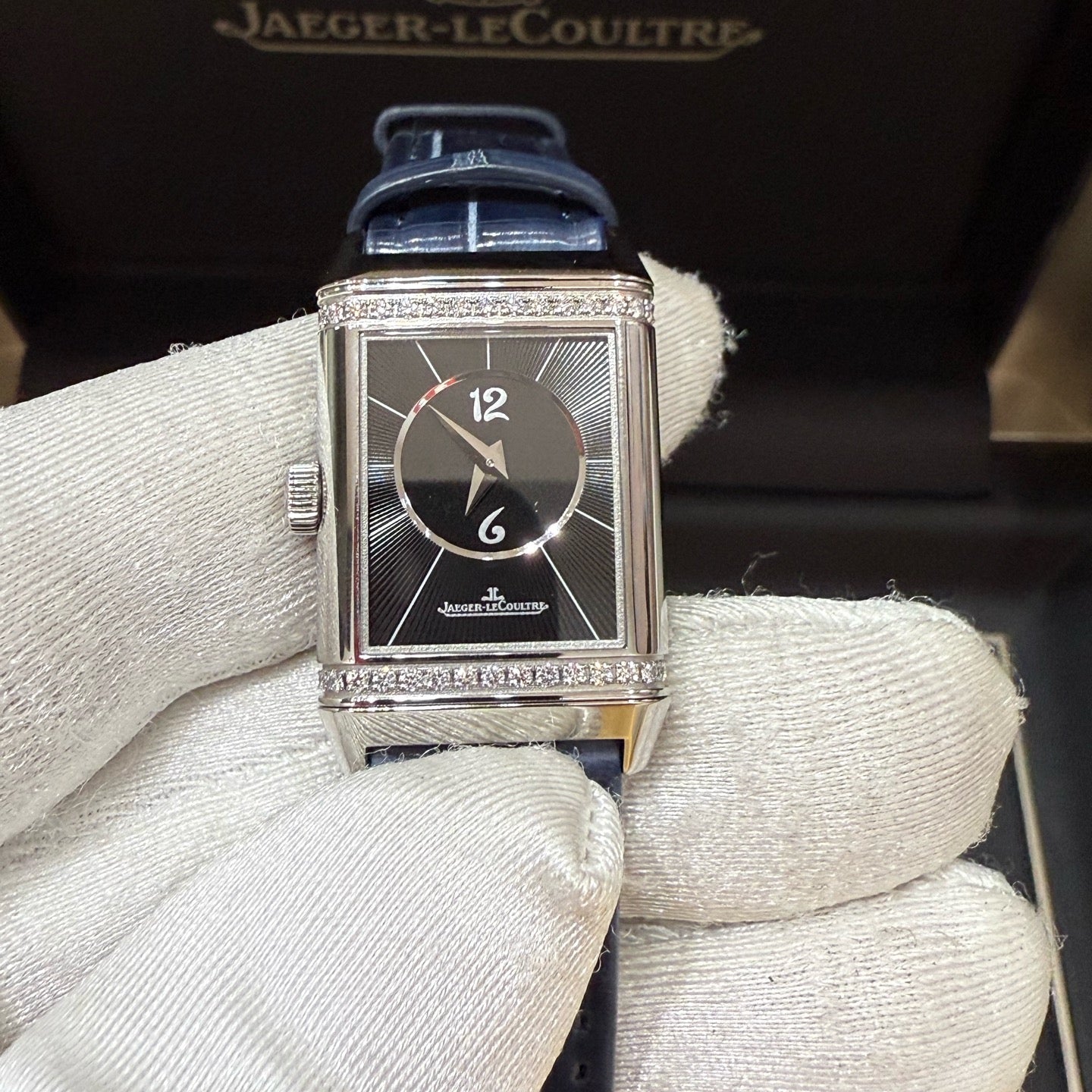 2021 Pre-owned Jaeger-LeCoultre - Q2668432 Reverso Classic Small Duetto Stainless Steel / Silver / Alligator