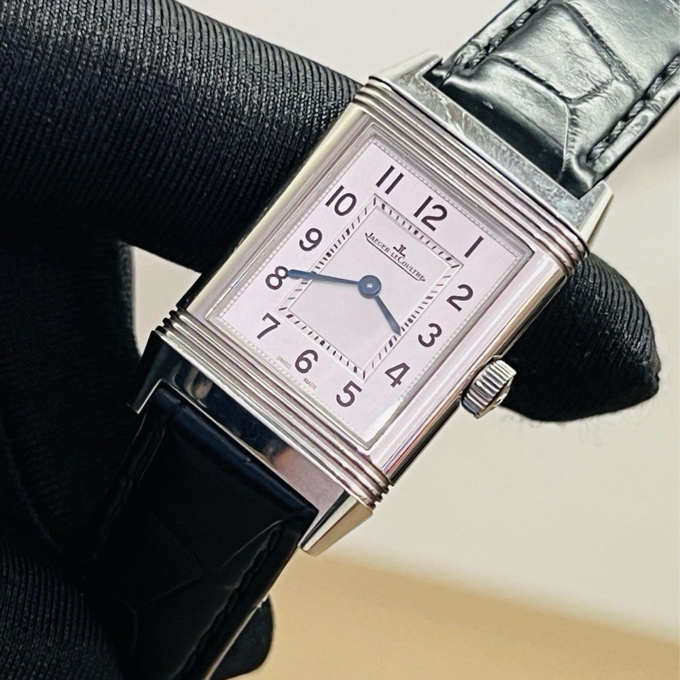 2021 Pre-owned Jaeger-LeCoultre - 2618540 Reverso Classic Small Quartz Stainless Steel / Silver / Alligator