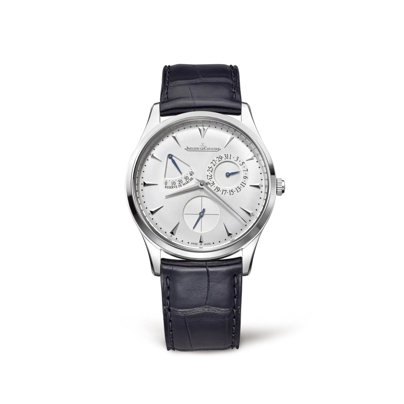 2024 Pre-owned Jaeger-LeCoultre - 1378420 Master Ultra Thin Réserve de Marche Stainless Steel / Silver / Alligator