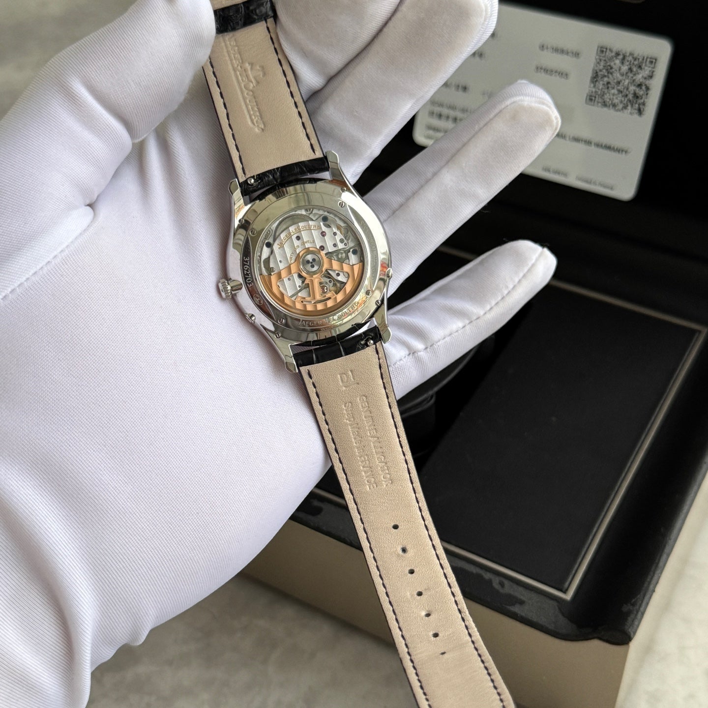 2024 Brand New Jaeger-LeCoultre - Q1368430 Master Ultra Thin Moon Stainless Steel / Silver / Alligator