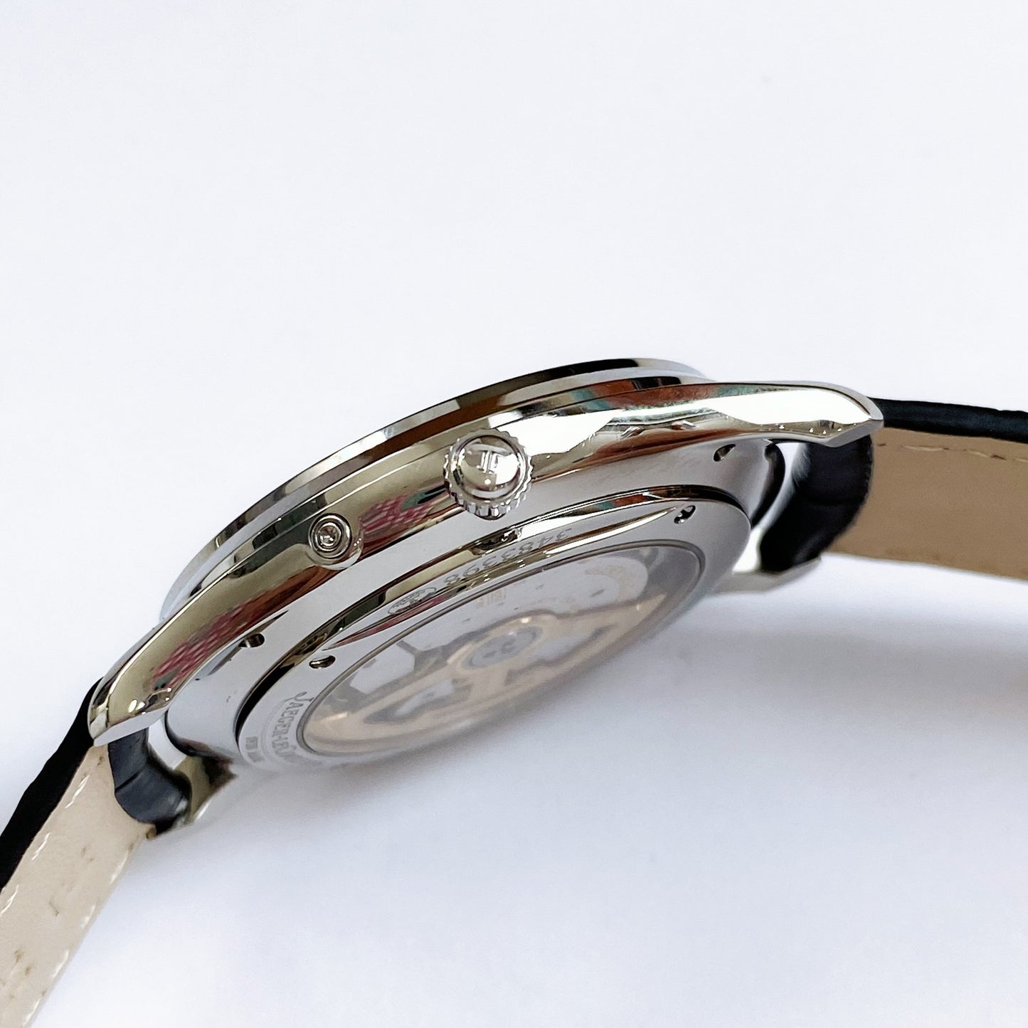 2021 Pre-owned Jaeger-LeCoultre - 1368420 Master Ultra Thin Moon Stainless Steel / Silver / Alligator