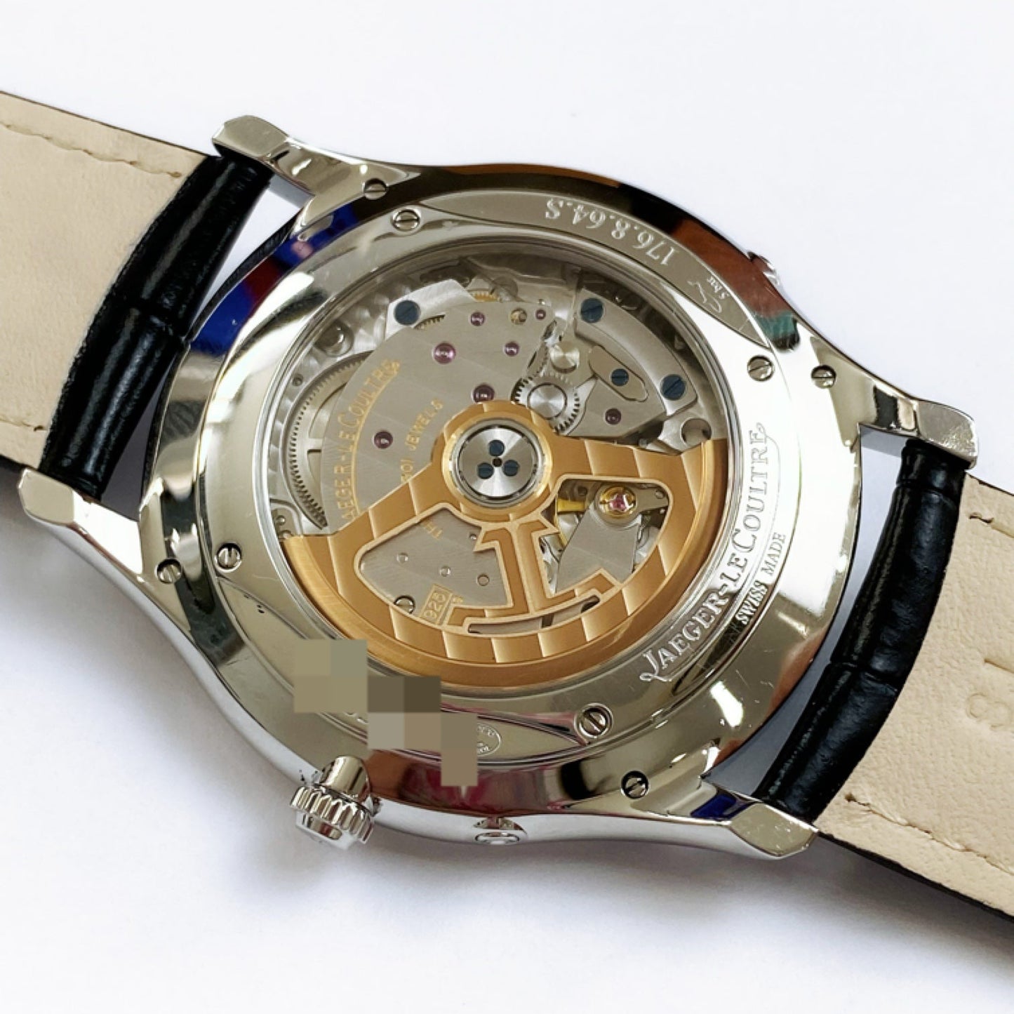 2021 Pre-owned Jaeger-LeCoultre - 1368420 Master Ultra Thin Moon Stainless Steel / Silver / Alligator