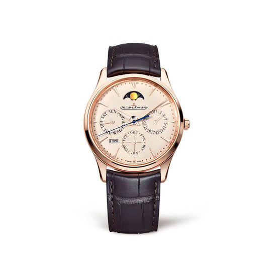 2023 Watch ONLY Pre-owned Jaeger-LeCoultre - 1302520 Master Ultra Thin Perpetual Pink Gold / Eggshell / Alligator