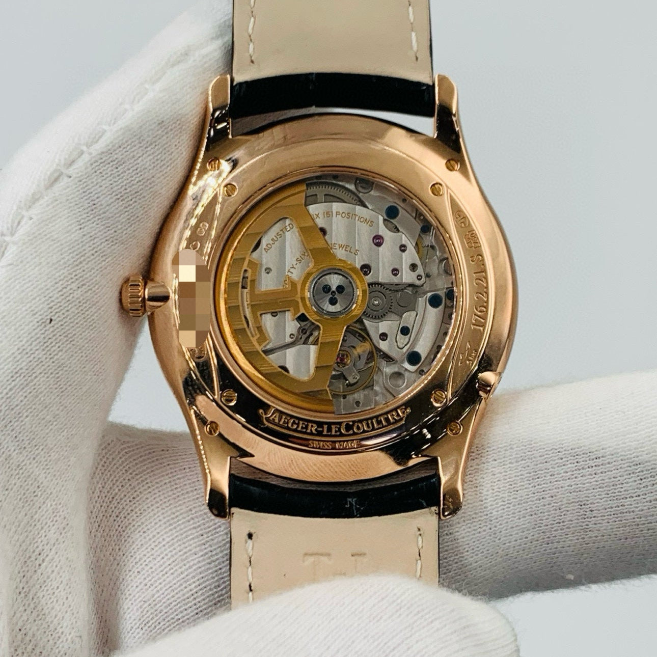 2023 Watch ONLY Pre-owned Jaeger-LeCoultre - 1302520 Master Ultra Thin Perpetual Pink Gold / Eggshell / Alligator