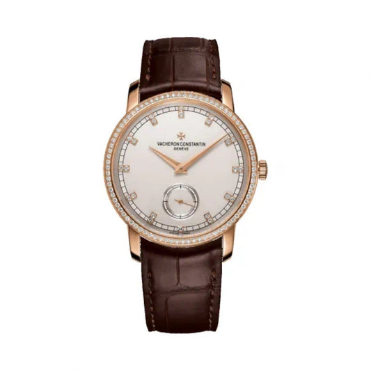 2023 Pre-owned Vacheron Constantin - 82572/000R-9604 Traditionnelle Small Seconds Pink Gold / Diamond / Silver