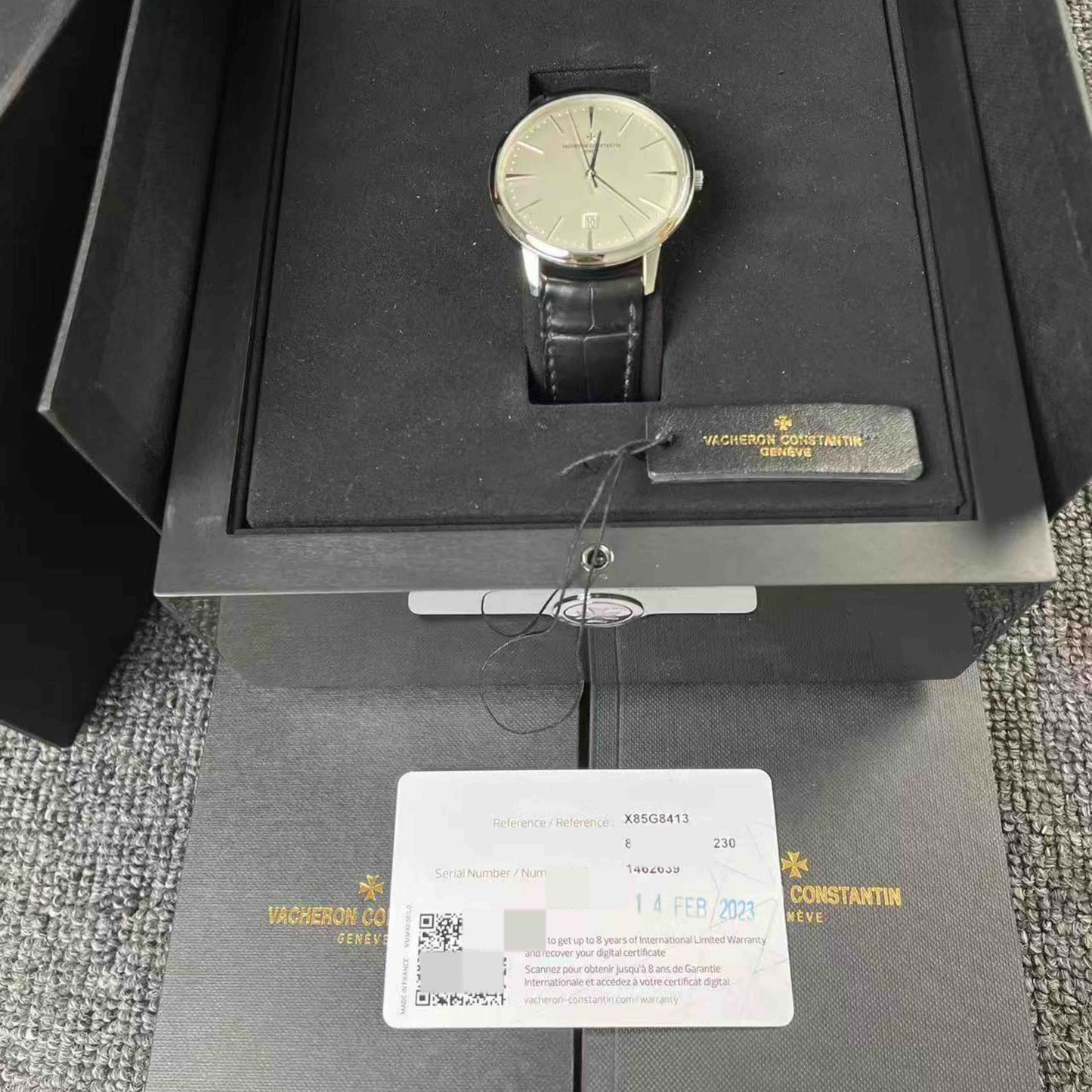 2023 Pre-owned Vacheron Constantin - 85180/000G-9230 Patrimony Contemporaine Self-Winding White Gold / Silver