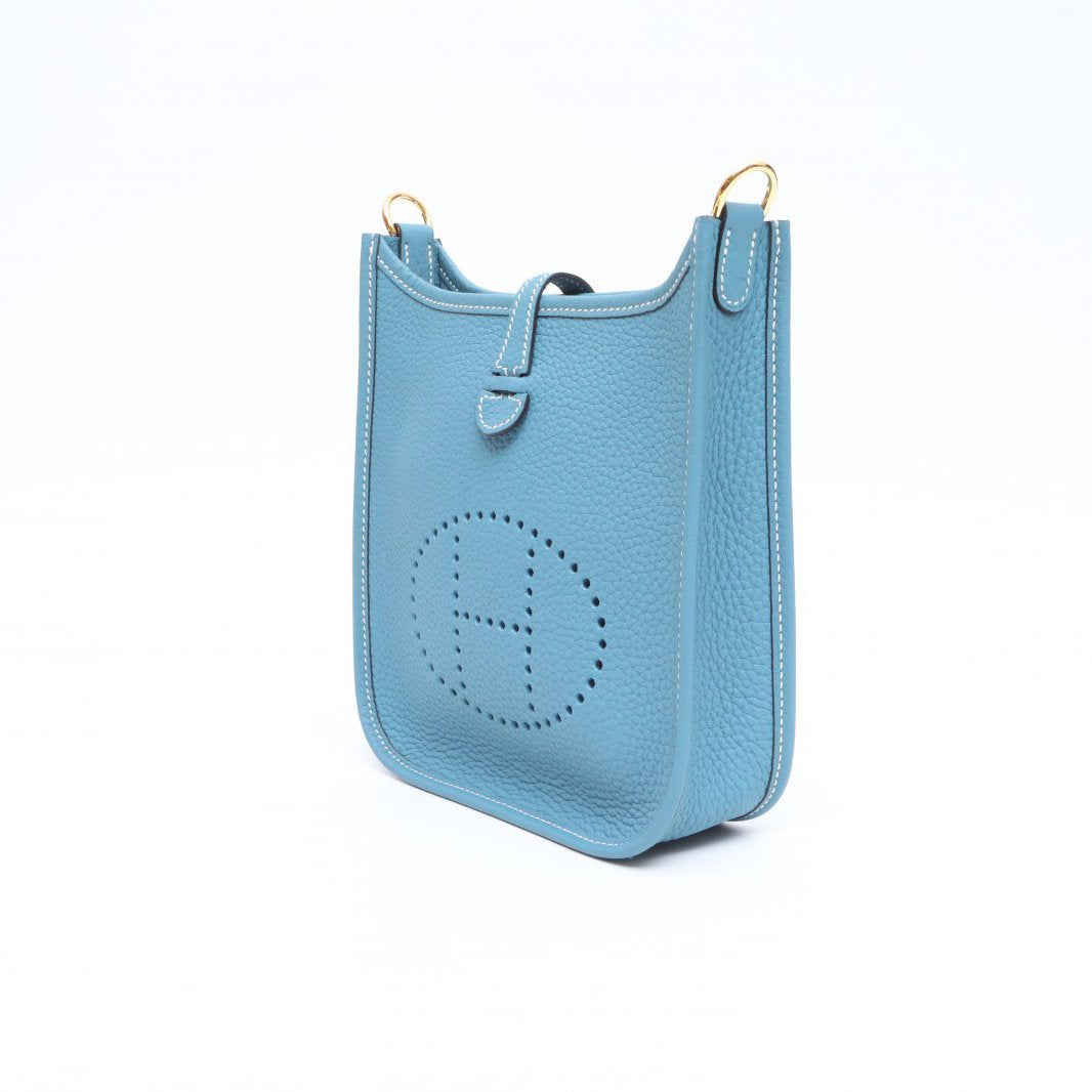 Hermès Evelyne Mini 16 D2 New Bleu Jean Taurillon Clemence Gold Hardware