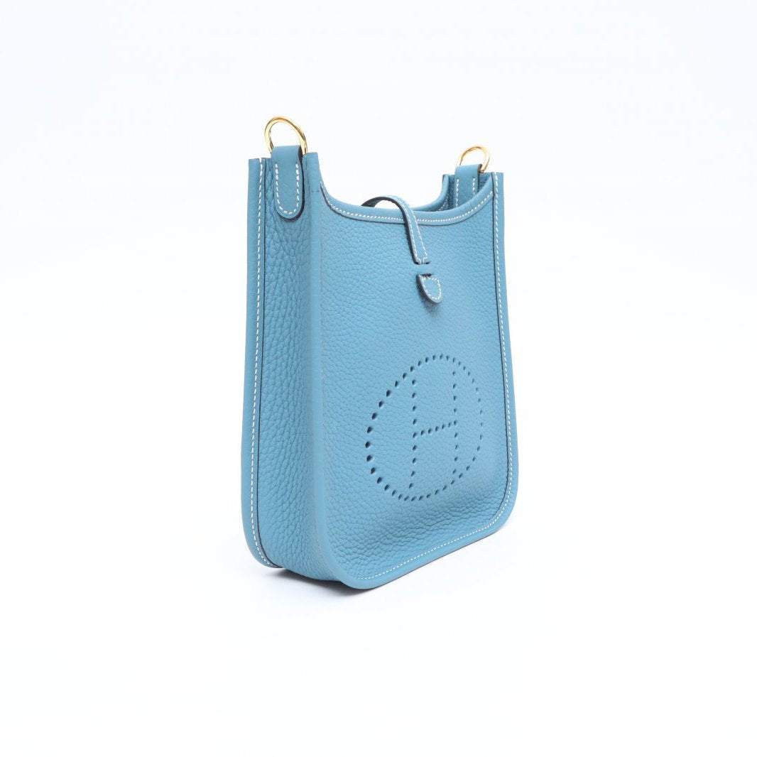 Hermès Evelyne Mini 16 D2 New Bleu Jean Taurillon Clemence Gold Hardware