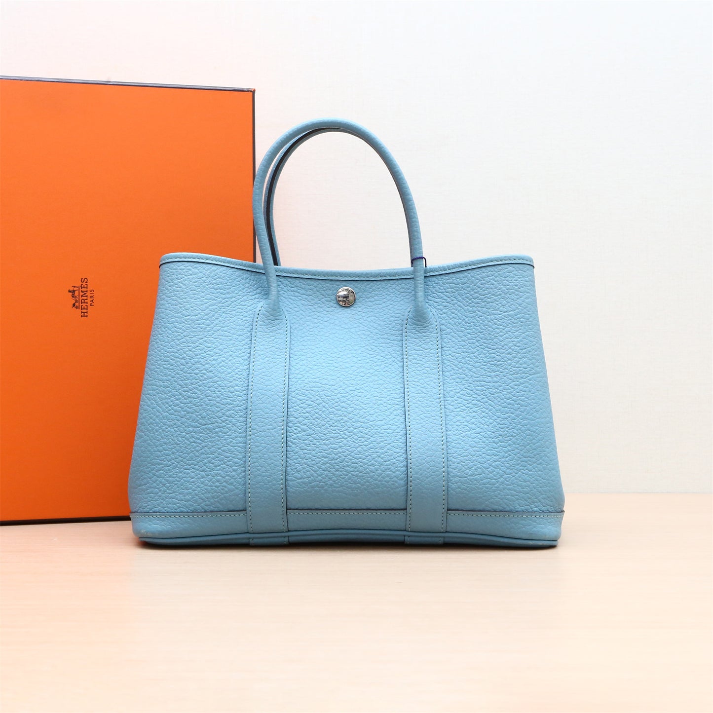 Hermès Garden Party 30 Bieu Saint Cyf (3Z) Negonda Palladium Hardware