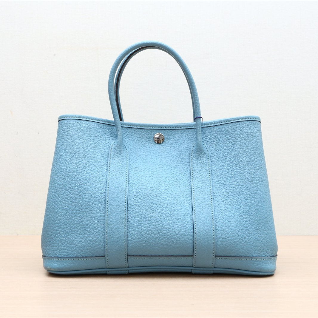 Hermès Garden Party 30 Bieu Saint Cyf (3Z) Negonda Palladium Hardware
