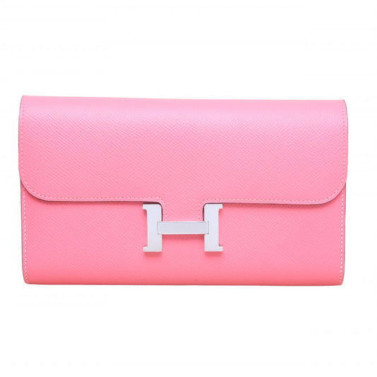 Hermès Constance Long Wallet Rose Azalee (8W) Epsom Palladium Hardware
