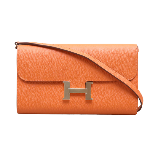 Hermès Constance Long Wallet Orange (93) Epsom Gold Hardware