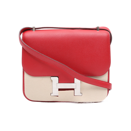 Hermès Constance 19 Rouge Casaque (Q5) Epsom Palladium Hardware