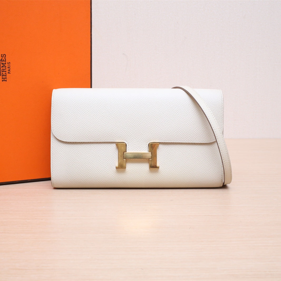 Hermès Constance Long To Go Wallet Craie (10) Epsom Gold Hardware