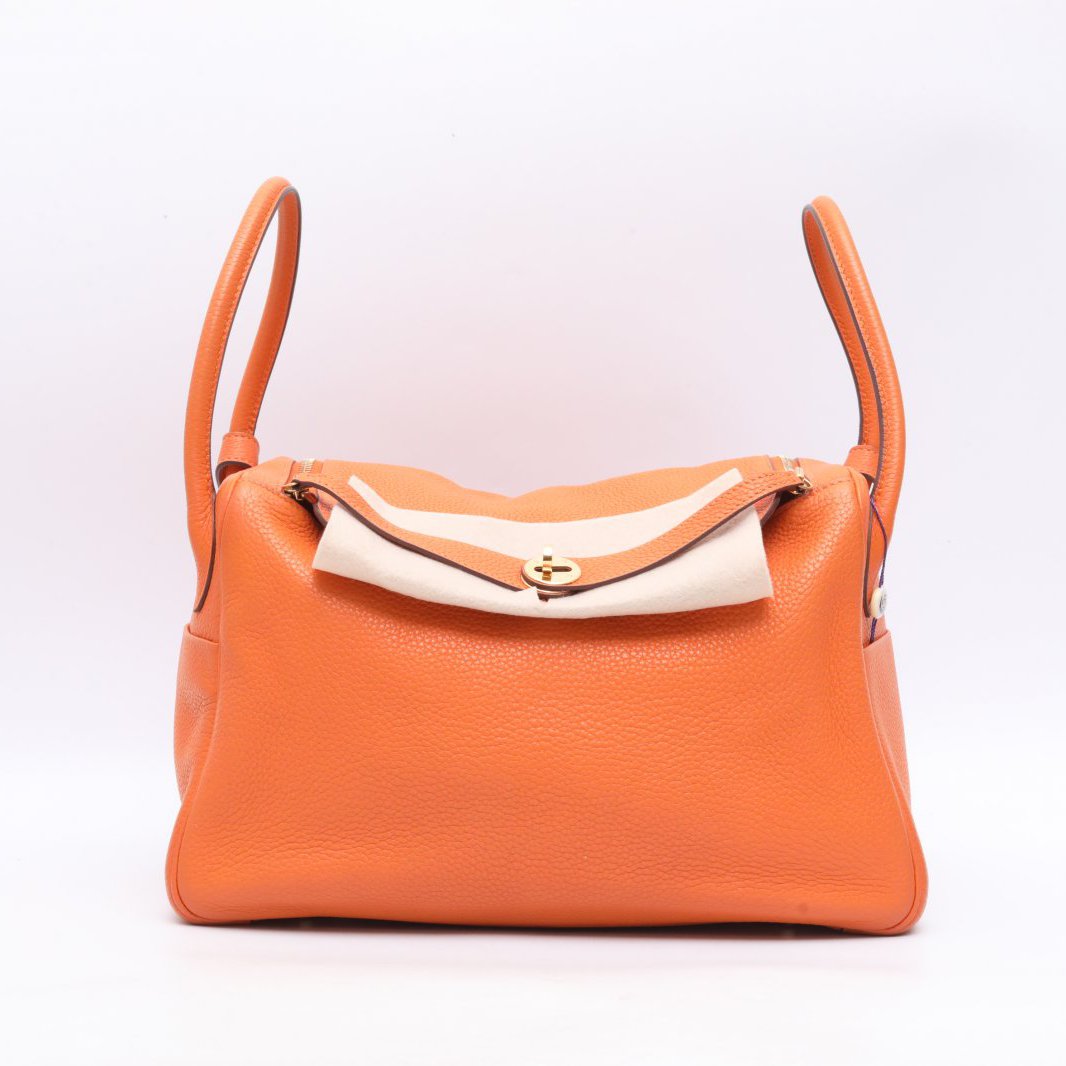 Hermès Lindy 34 Orange (93) Taurillon Clemence Gold Hardware