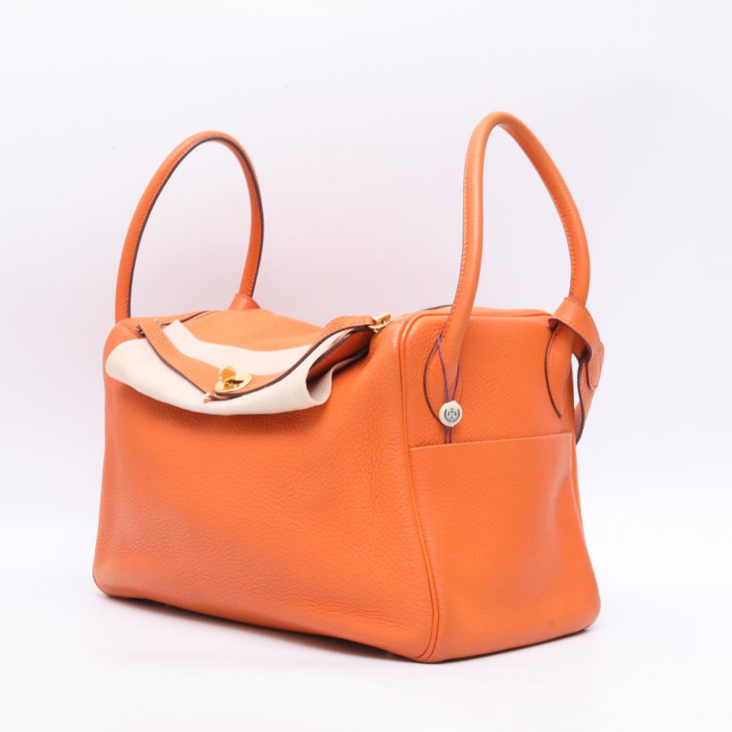 Hermès Lindy 34 Orange (93) Taurillon Clemence Gold Hardware