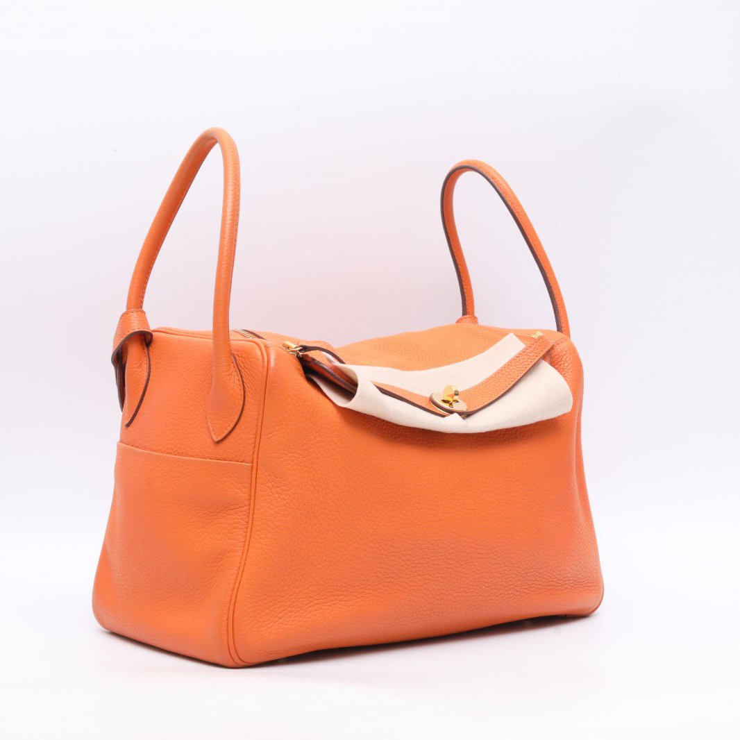Hermès Lindy 34 Orange (93) Taurillon Clemence Gold Hardware