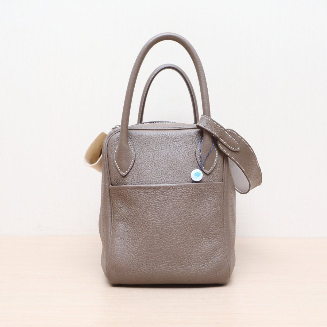 Hermès Lindy 30 Etoupe (18) Taurillon Clemence Palladium Hardware