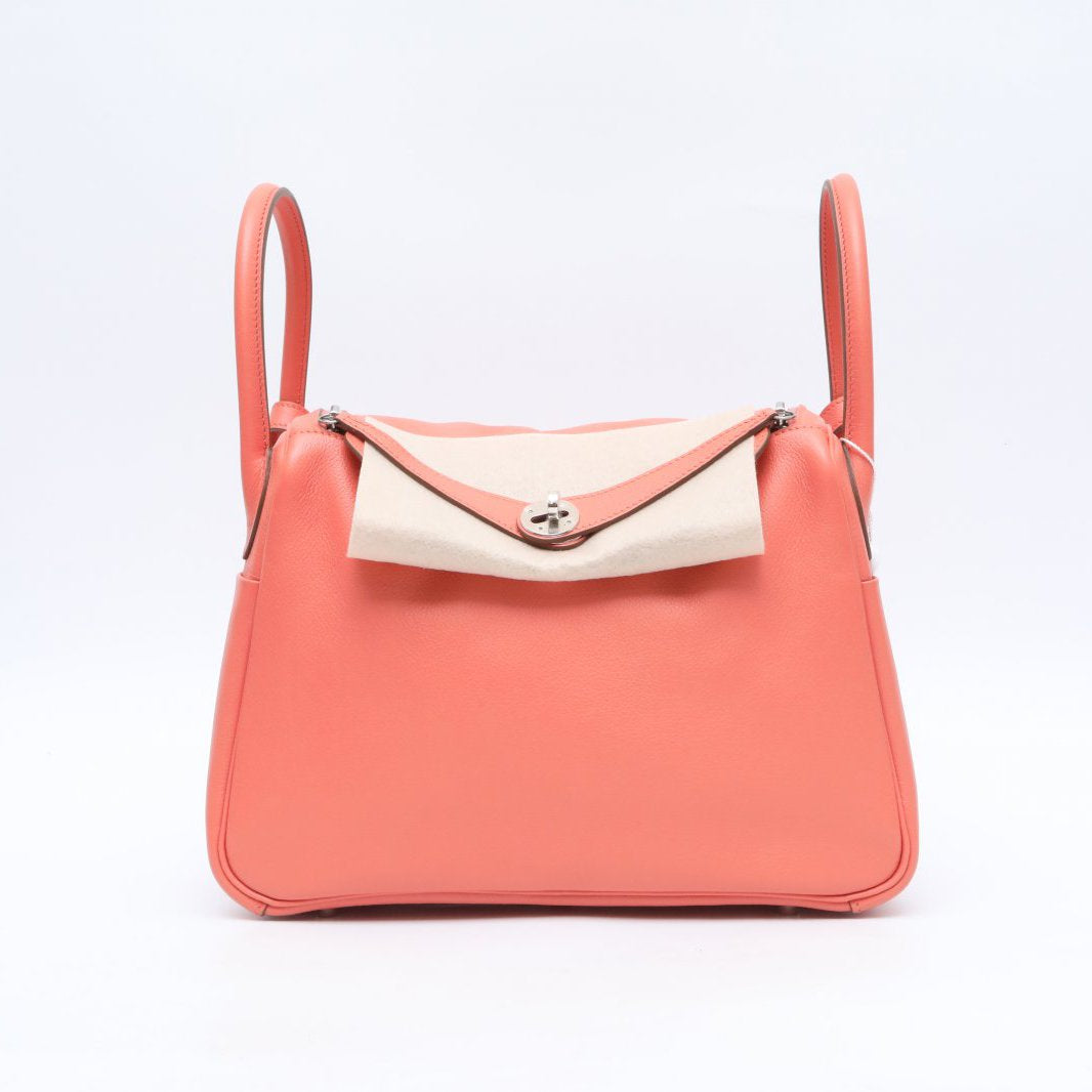Hermès Lindy 30 Crevette (L5) Evercolor Palladium Hardware