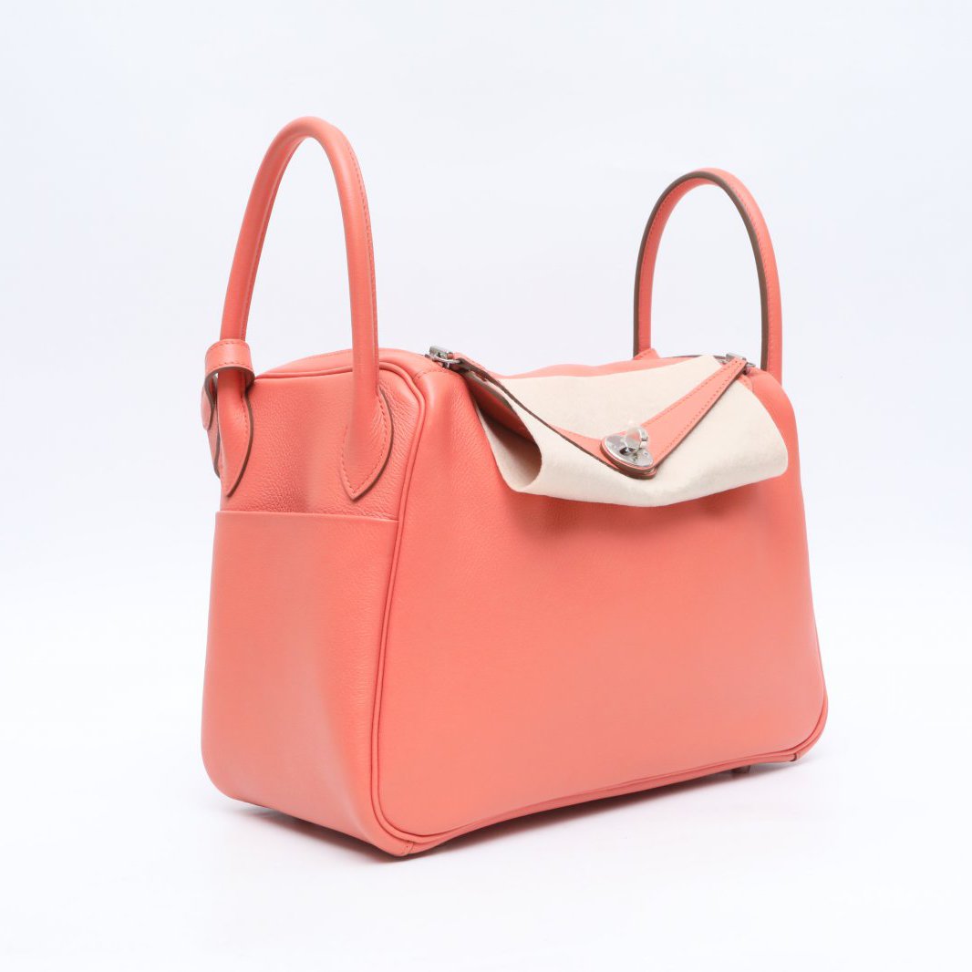 Hermès Lindy 30 Crevette (L5) Evercolor Palladium Hardware
