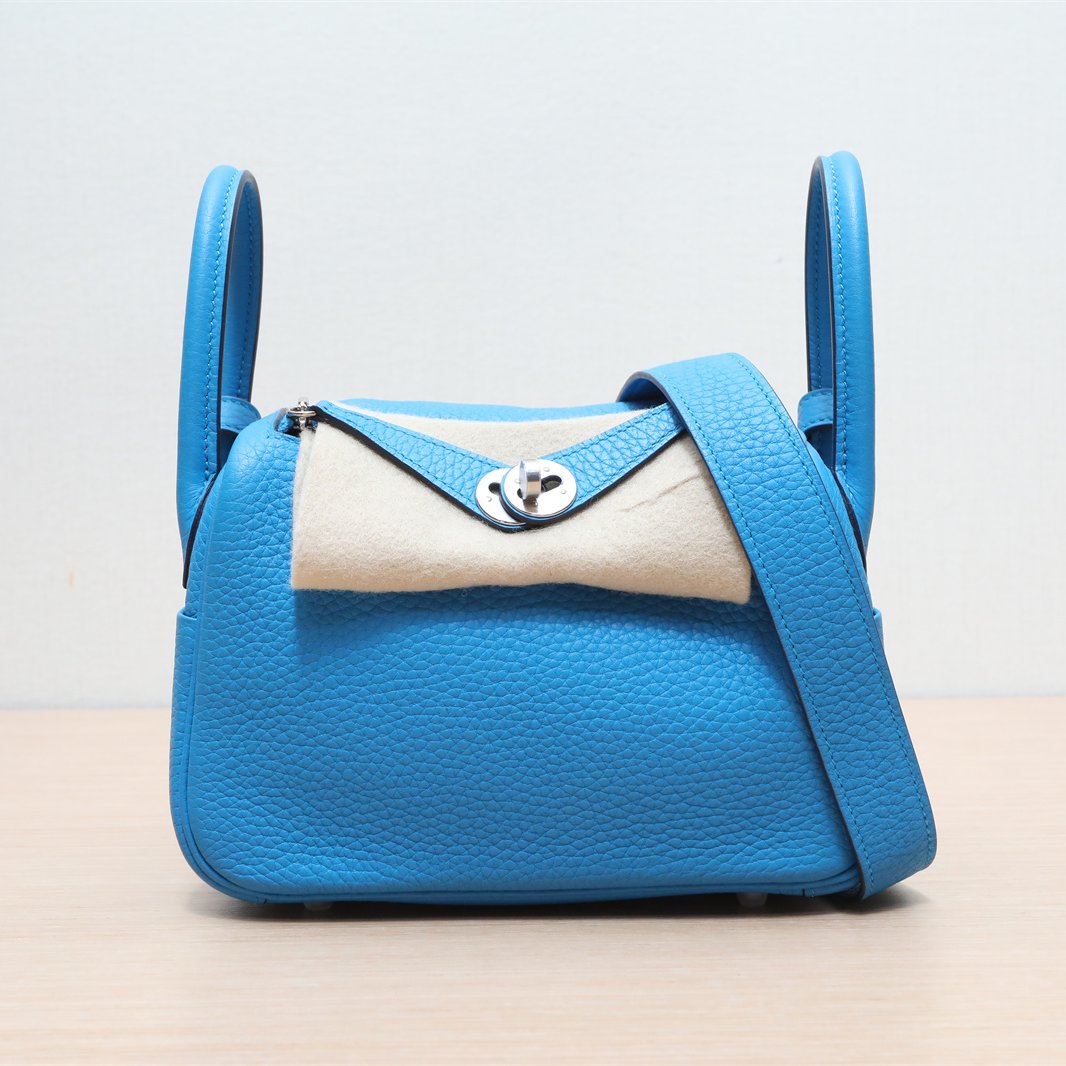 Hermès Mini Lindy Bieu Zenribar (B3) Taurillon Clemence Palladium Hardware