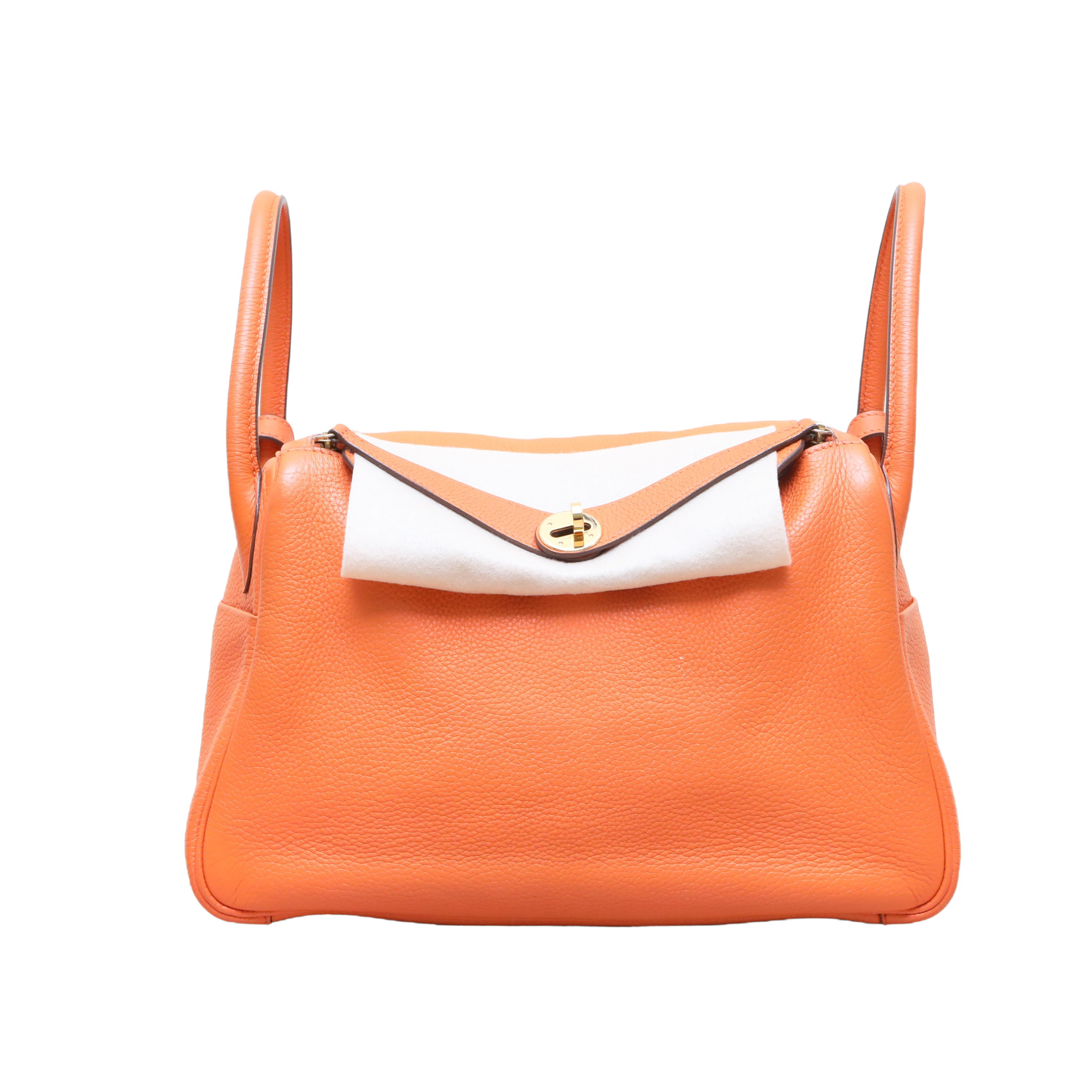 Hermès Lindy 30 Orange H (93) Taurillon Clemence Gold Hardware