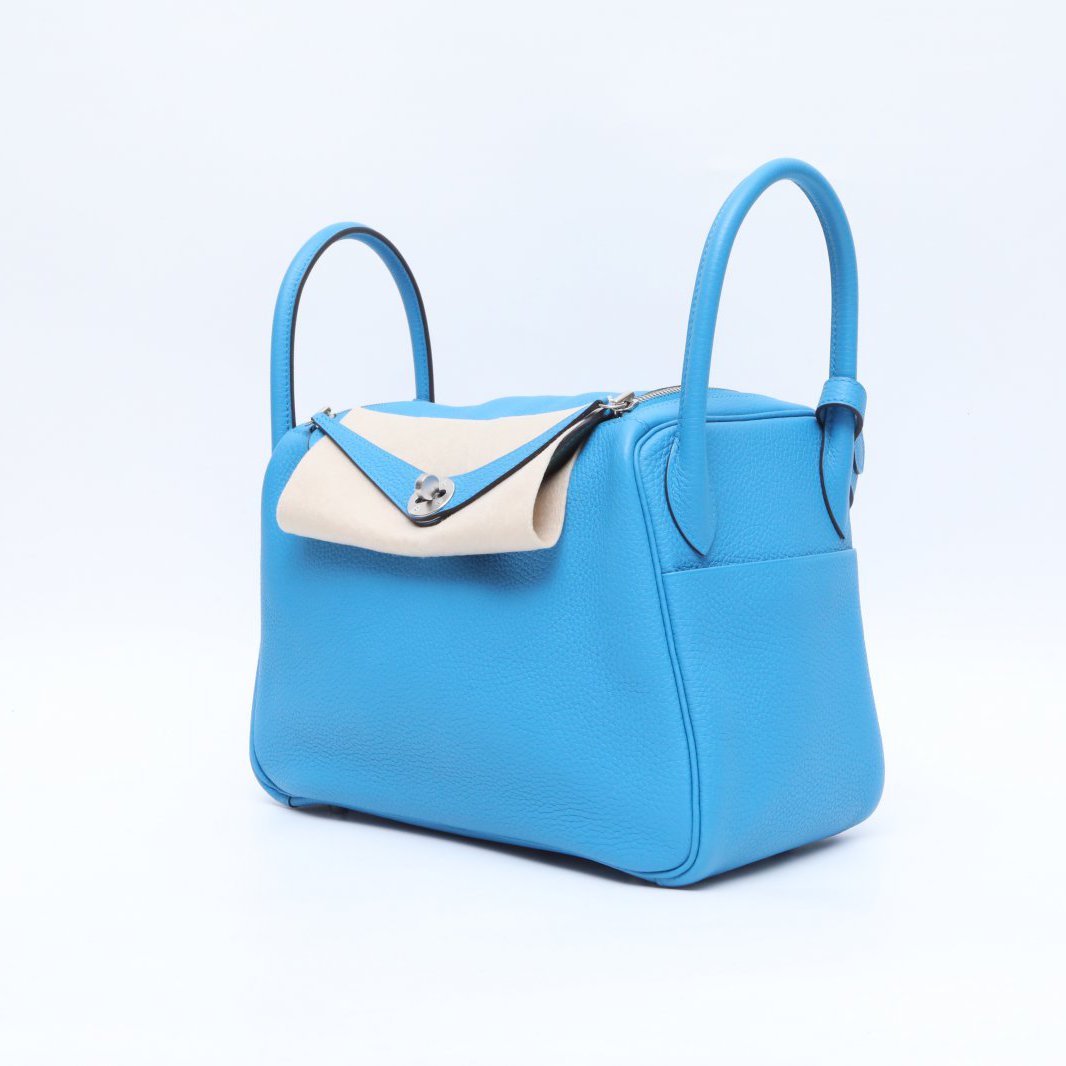 Hermès Lindy 30 Bieu Zenribar (B3) Taurillon Clemence Palladium Hardware