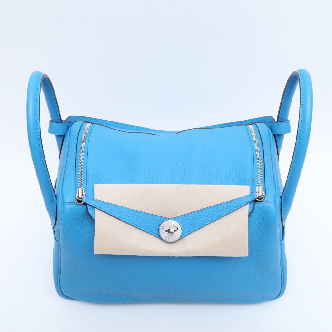 Hermès Lindy 30 Bieu Zenribar (B3) Taurillon Clemence Palladium Hardware