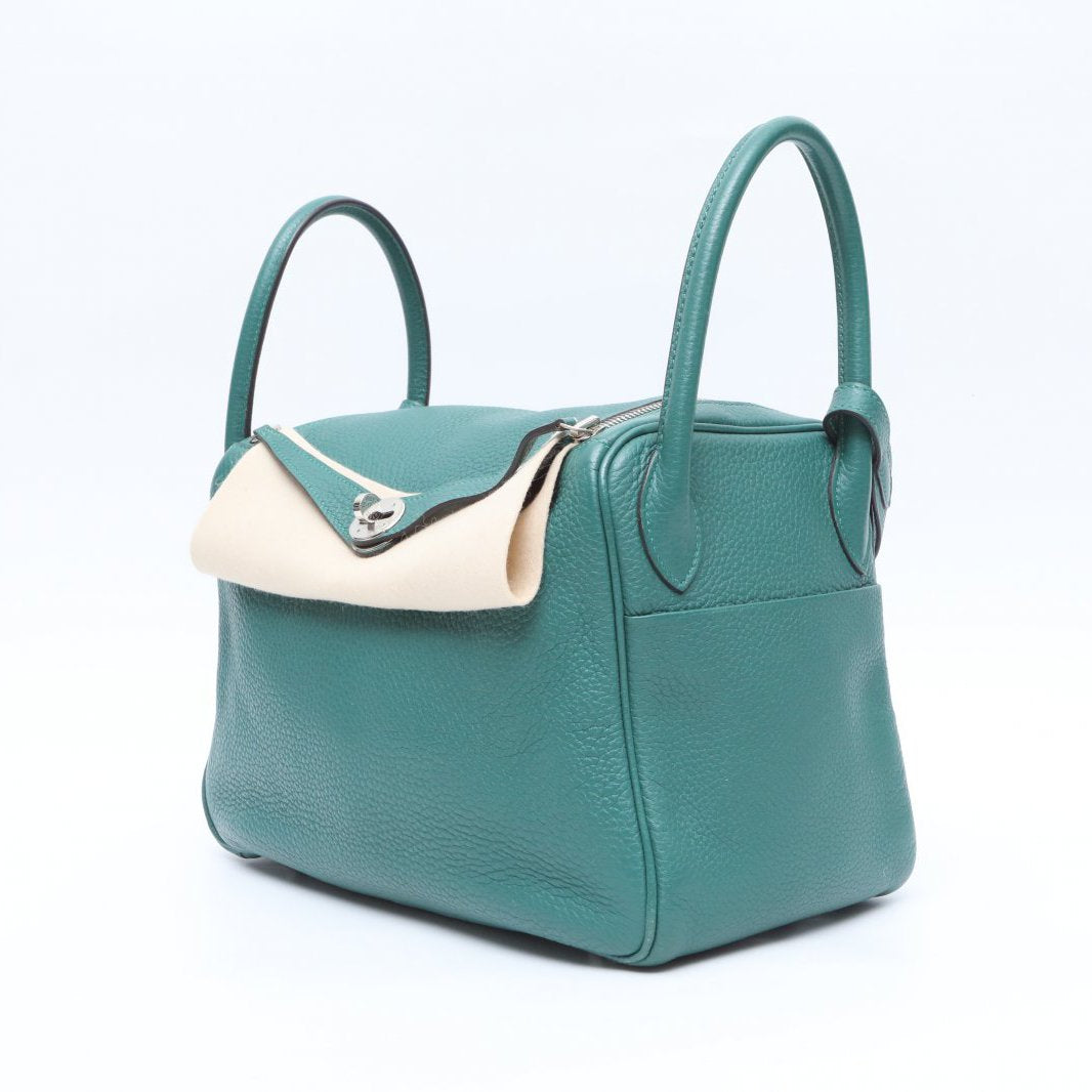 Hermès Lindy 30 Malachite (Z6) Taurillon Clemence Palladium Hardware