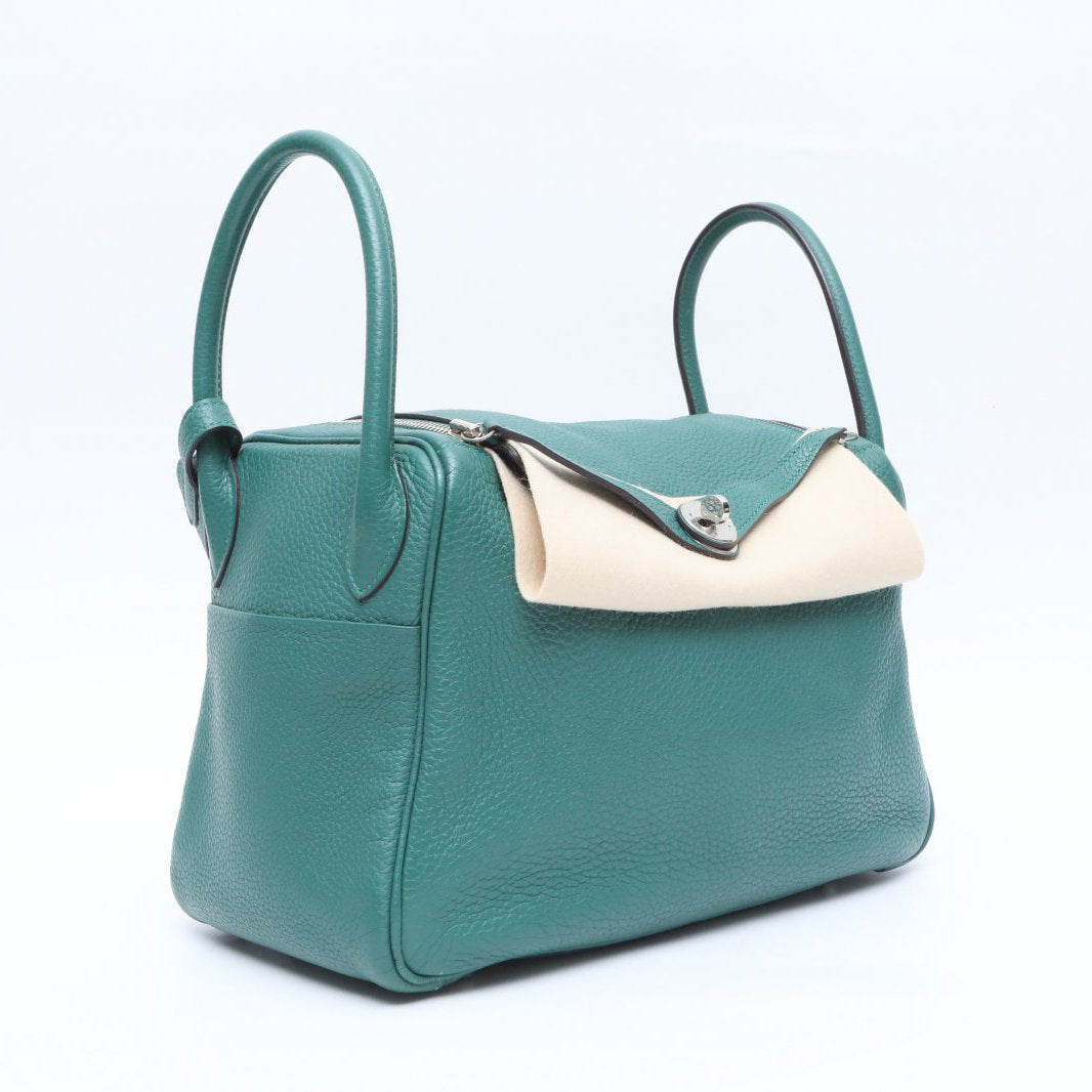 Hermès Lindy 30 Malachite (Z6) Taurillon Clemence Palladium Hardware