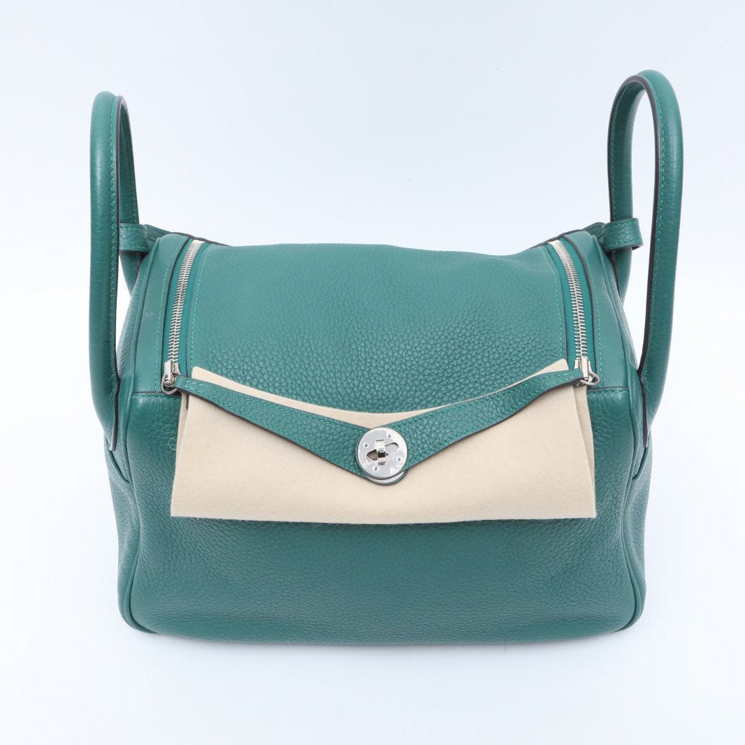 Hermès Lindy 30 Malachite (Z6) Taurillon Clemence Palladium Hardware