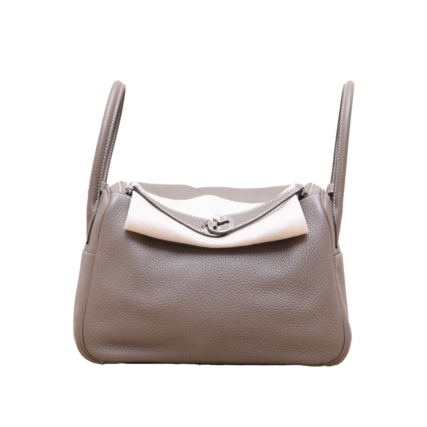 Hermès Lindy 26 Etoupe (18) Taurillon Clemence Palladium Hardware