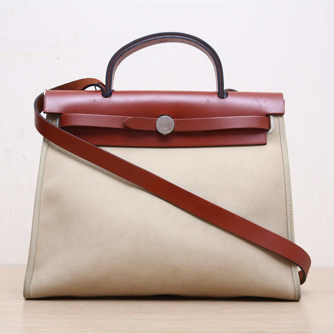 Hermès Herbag 31 Trench (S2) & Cuivre (6C) Canvas Palladium Hardware