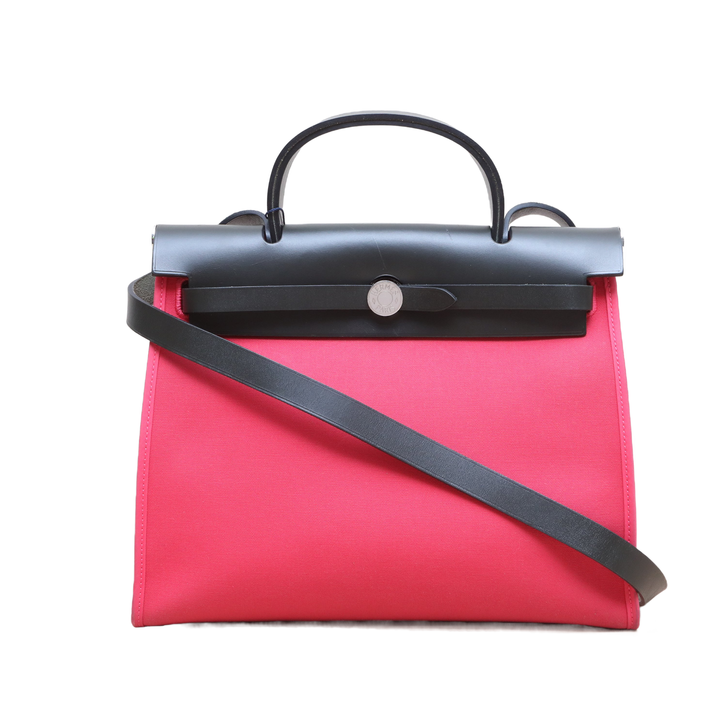 Hermès Herbag 31 Rose Extreme (I6) Canvas Palladium Hardware
