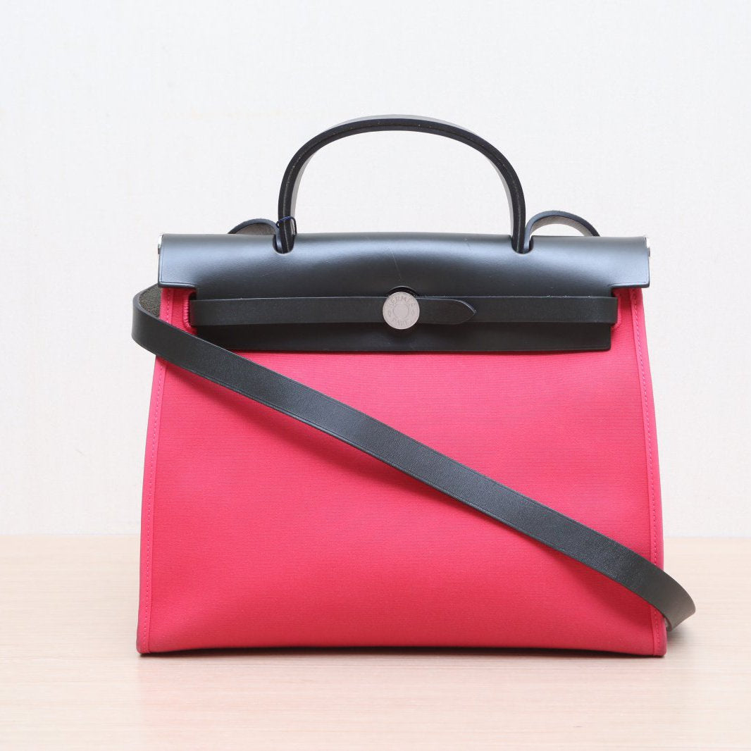 Hermès Herbag 31 Rose Extreme (I6) Canvas Palladium Hardware