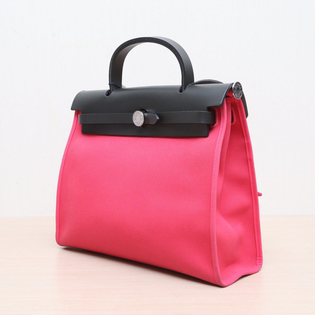 Hermès Herbag 31 Rose Extreme (I6) Canvas Palladium Hardware