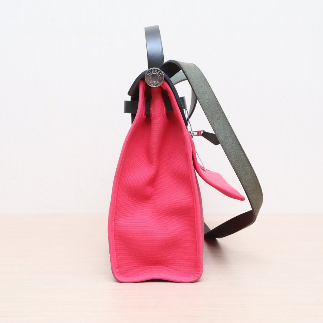 Hermès Herbag 31 Rose Extreme (I6) Canvas Palladium Hardware