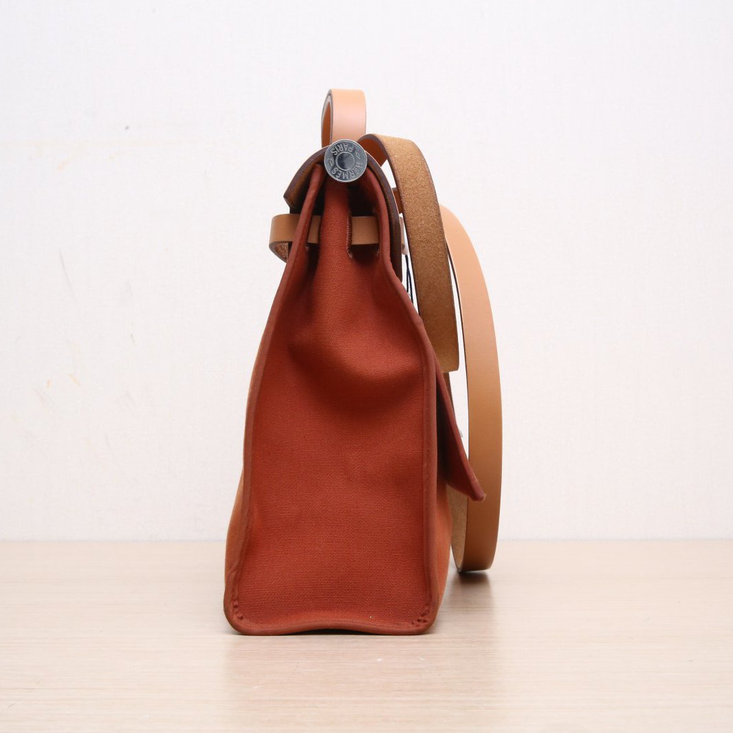 Hermès Herbag 31 Terre Battue (R1) Toile & Vache Hunter Palladium Hardware